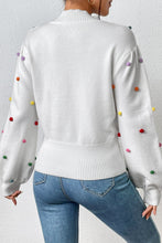 Load image into Gallery viewer, Pom-Pom Trim Mock Neck Long Sleeve Pullover Sweater
