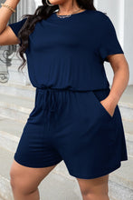 Load image into Gallery viewer, Curvy Size Drawstring Waist Romper with Pockets
