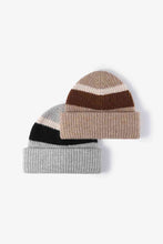 Load image into Gallery viewer, Tricolor Cuffed Knit Beanie
