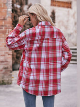 Load image into Gallery viewer, Plaid Dropped Shoulder Longline Shirt
