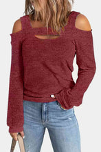 Load image into Gallery viewer, Full Size Cutout Cold Shoulder Blouse
