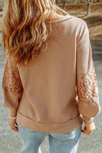 Load image into Gallery viewer, Plus Size Waffle -Knit V-Neck Long Sleeve Blouse
