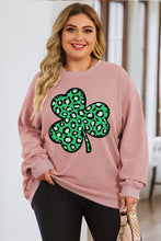 Load image into Gallery viewer, Plus Size Lucky Clover Round Neck Sweatshirt
