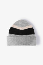 Load image into Gallery viewer, Tricolor Cuffed Knit Beanie
