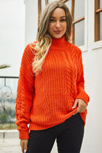 Load image into Gallery viewer, Cable-Knit Turtle Neck Long Sleeve Sweater
