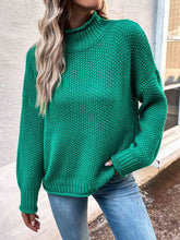 Load image into Gallery viewer, Roll Hem Drop Shoulder Sweater
