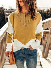 Load image into Gallery viewer, Contrast Round Neck Sweater
