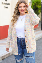 Load image into Gallery viewer, Plus Size Heathered Long Sleeve Pocketed Cardigan
