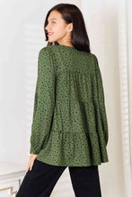 Load image into Gallery viewer, Heimish Full Size Long Puff Sleeve Polka Tiered Top
