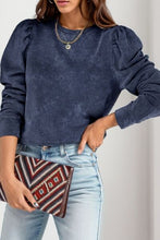 Load image into Gallery viewer, Round Neck Puff Sleeve Sweatshirt
