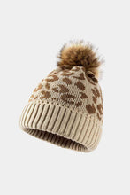 Load image into Gallery viewer, Leopard Pom-Pom Cuffed Beanie
