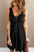 Load image into Gallery viewer, Sleeveless Button Down Mini Dress
