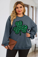 Load image into Gallery viewer, Plus Size Lucky Clover Round Neck Sweatshirt
