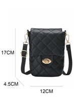 Load image into Gallery viewer, Black Quilted PU Leather Flap Inclined Shoulder Bag
