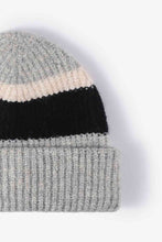 Load image into Gallery viewer, Tricolor Cuffed Knit Beanie
