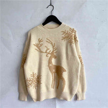 Load image into Gallery viewer, Reindeer and Snowflake Pattern Sweater
