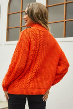 Load image into Gallery viewer, Cable-Knit Turtle Neck Long Sleeve Sweater
