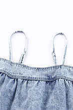 Load image into Gallery viewer, Denim Smocked Adjustable Strap Denim Cami
