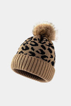 Load image into Gallery viewer, Leopard Pom-Pom Cuffed Beanie
