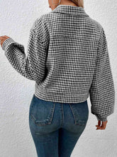 Load image into Gallery viewer, Houndstooth Collared Neck Button Up Jacket
