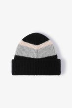 Load image into Gallery viewer, Tricolor Cuffed Knit Beanie
