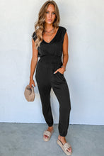 Load image into Gallery viewer, V-Neck Wide Strap Pocketed Jumpsuit
