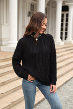 Load image into Gallery viewer, Cable-Knit Turtle Neck Long Sleeve Sweater
