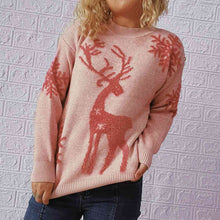 Load image into Gallery viewer, Reindeer and Snowflake Pattern Sweater
