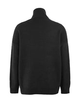 Load image into Gallery viewer, Turtleneck Dropped Shoulder Slit Sweater
