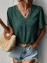 Load image into Gallery viewer, Printed V-Neck Flutter Sleeve Blouse
