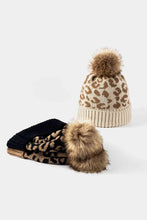 Load image into Gallery viewer, Leopard Pom-Pom Cuffed Beanie
