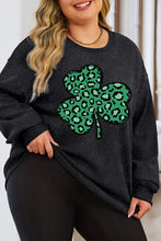 Load image into Gallery viewer, Plus Size Lucky Clover Round Neck Sweatshirt
