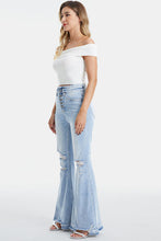 Load image into Gallery viewer, BAYEAS Full Size Distressed Raw Hem High Waist Flare Jeans
