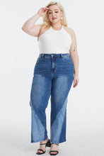 Load image into Gallery viewer, BAYEAS Full Size High Waist Two-Tones Patched Wide Leg Jeans
