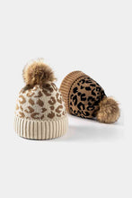 Load image into Gallery viewer, Leopard Pom-Pom Cuffed Beanie
