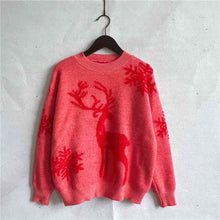 Load image into Gallery viewer, Reindeer and Snowflake Pattern Sweater
