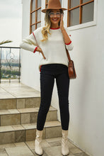 Load image into Gallery viewer, Round Neck Long Sleeve Waffle-Knit Sweater
