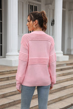 Load image into Gallery viewer, Round Neck Openwork Long Sleeve Pullover Sweater
