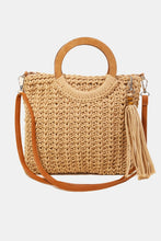 Load image into Gallery viewer, Fame Crochet Knit Convertible Tote Bag with Tassel
