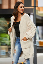 Load image into Gallery viewer, Open Front Ribbed Trim Duster Cardigan
