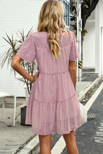 Load image into Gallery viewer, Swiss Dot Smocked Frill Trim Dress
