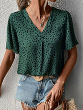 Load image into Gallery viewer, Printed V-Neck Flutter Sleeve Blouse
