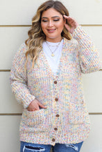 Load image into Gallery viewer, Plus Size Heathered Long Sleeve Pocketed Cardigan
