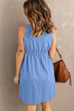 Load image into Gallery viewer, Sleeveless Button Down Mini Dress
