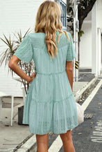 Load image into Gallery viewer, Swiss Dot Smocked Frill Trim Dress
