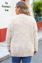 Load image into Gallery viewer, Plus Size Heathered Long Sleeve Pocketed Cardigan
