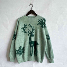 Load image into Gallery viewer, Reindeer and Snowflake Pattern Sweater
