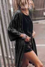 Load image into Gallery viewer, Sequin Open Front Duster Cardigan
