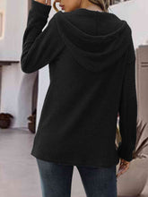 Load image into Gallery viewer, Half Button Up Drawstring Hoodie
