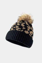 Load image into Gallery viewer, Leopard Pom-Pom Cuffed Beanie
